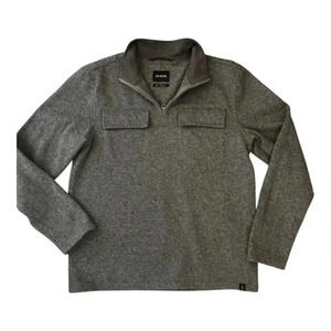 prAna Brookland 1/4 Zip Sweater Gravel Gray Men’s Size M